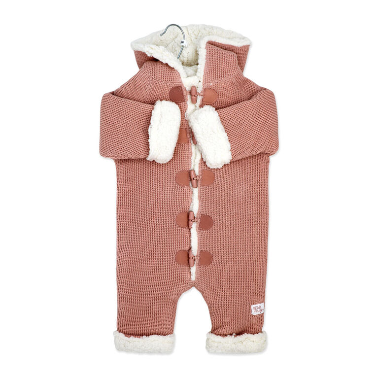 Rock a Bye Baby Combinaison en tricot véritable avec doublure en sherpa : rose, 3-6 mois