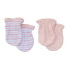 Koala Baby 2 Pack Baby Mittens  - Pink Stripes size 3-6 months