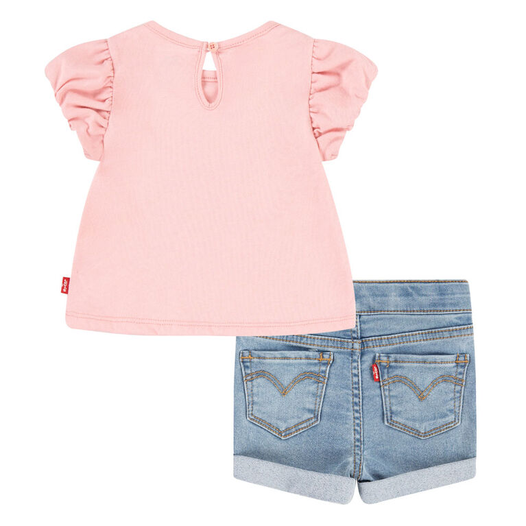 Levi's Sun Top and Shorts Set - Quartz Pink - Size 12M