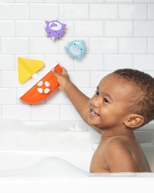 Zoo Tip et Spin Bath Toy - Shark/Narwhal