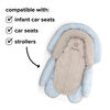 Diono Cuddle Soft 2-in-1 Baby Head Neck Body Support Pillow For Newborn Baby Super Soft Car Seat Insert Cushion, Perfect for Infant Car Seats, Convertible Car Seats, Strollers, Gray/ Blue