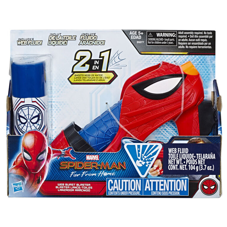 SpiderMan Far From Home Blaster lancetoiles jouet de SpiderMan avec toile liquide Toys R