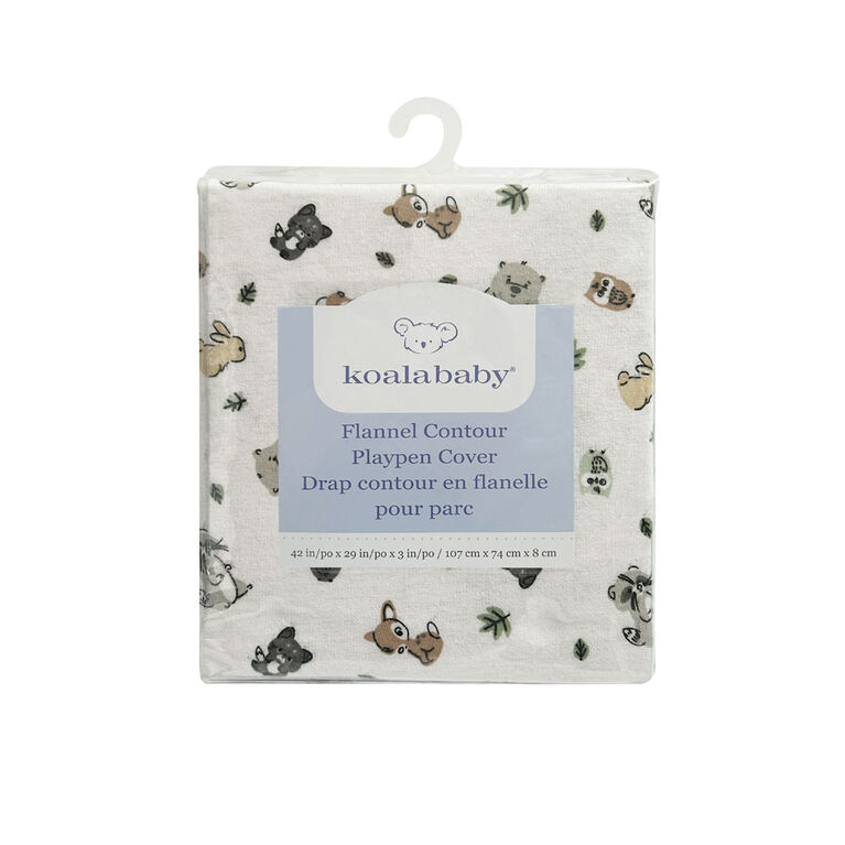 Koala Baby Lot de 1 drap de parc en flanelle Motif forêt