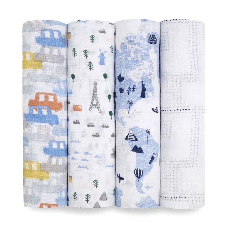 Aden + Anais Essentials 4-Pack Muslin Swaddles Little Big World