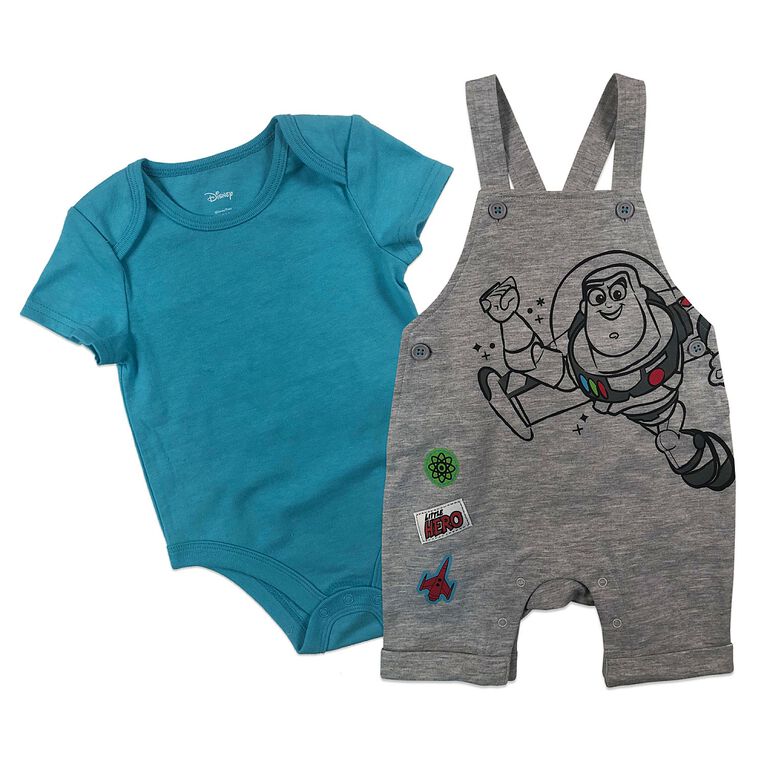 Disney Toy Story 2-Piece Shortall Set - Grey, 12 Months