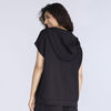 Motherhood Short Sleeve Henley Hoody-Black-L