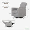 Dream On Me Harlow Electric Glider Light Grey