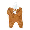 Baby Mode 3 Piece Quilted Jogger Set: Brown Cutie 3-6M