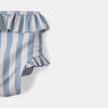 Swim Ruffle Bow 2 Piece Lt Blue Wht Stripe 0-6M