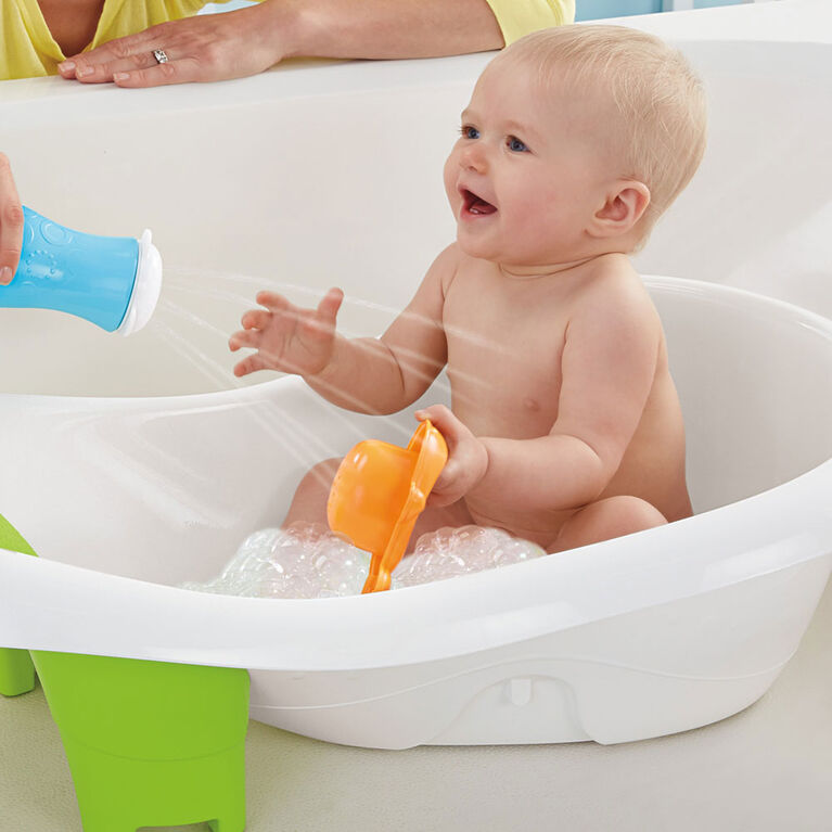 Baignoire pour bébé à tout-petit de Fisher-Price, Baignoire-baleine avec  siège amovible pour bébé et bouchon de drainage