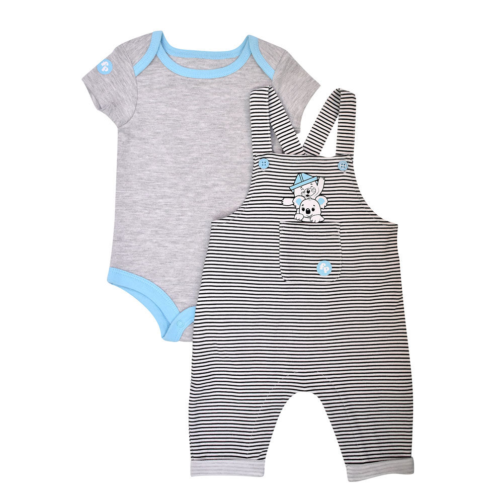 Fisher Price 2 PC overall set White Newborn