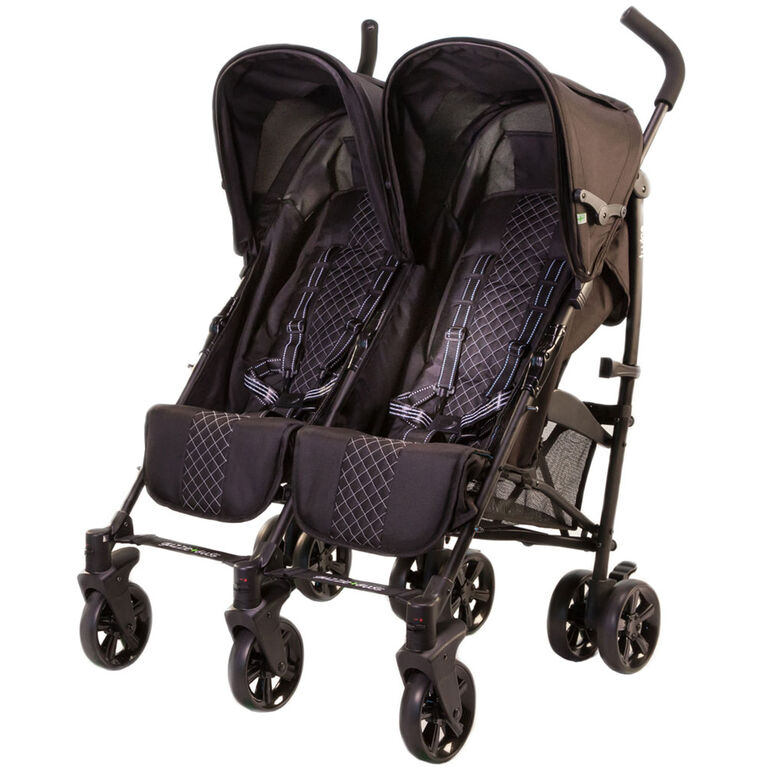 guzzie+Guss Twice Double Umbrella Stroller Black Babies R Us Canada
