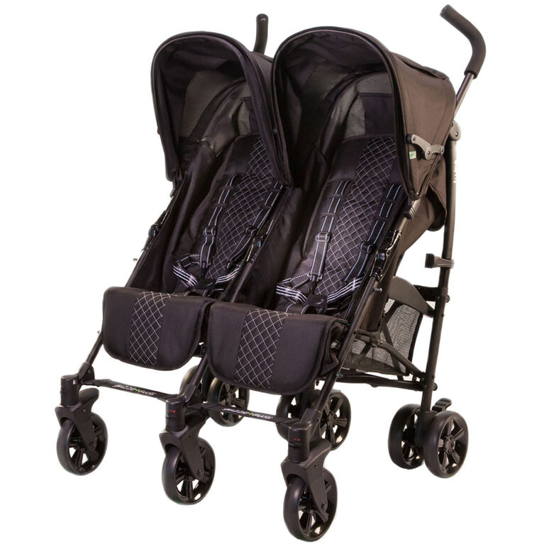 guzzie+Guss Twice Double Umbrella Stroller - Black