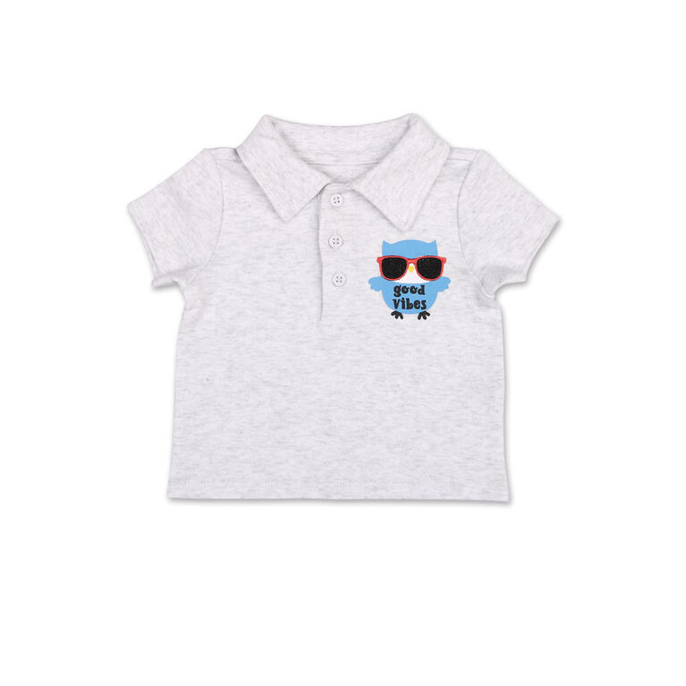 Koala Baby Good Vibes Golf Shirt/Printed Short 2 Piece Set, Newborn