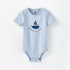 short-sleeve play all day organic bodysuit , 9-12m - light blue