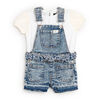 7 For All Mankind 2 Piece Denim Overall Set, White 24M