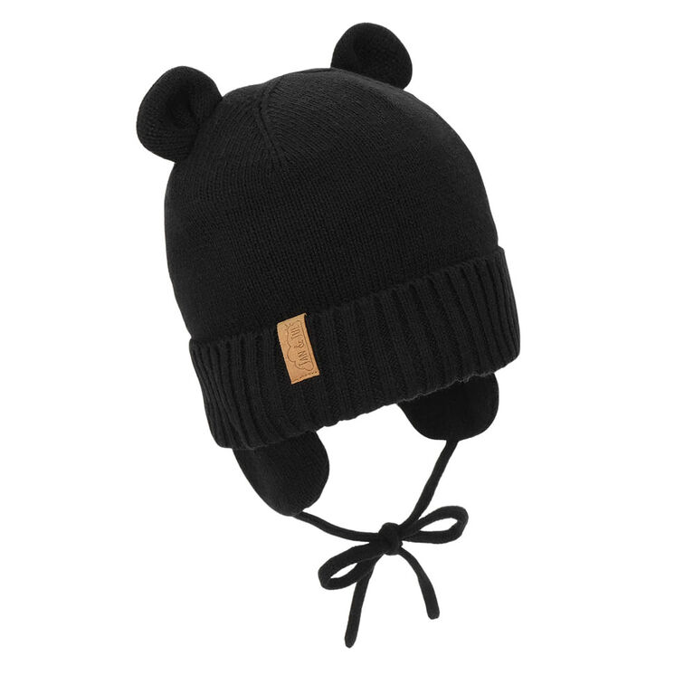 Kids Bear Knit Hats | Jet Black Kids Bear Knit Hats | Jet Black