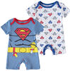 Superman Infant Future Superhero 2 Pack Rompers 0-3M Blue