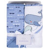 Koala Baby - Serviette à Capuche Tissée Baleine Bleue - Paquet de 2
