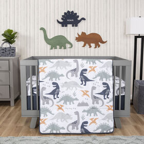 Prehistoric Dino 3 Piece Crib Bedding Set