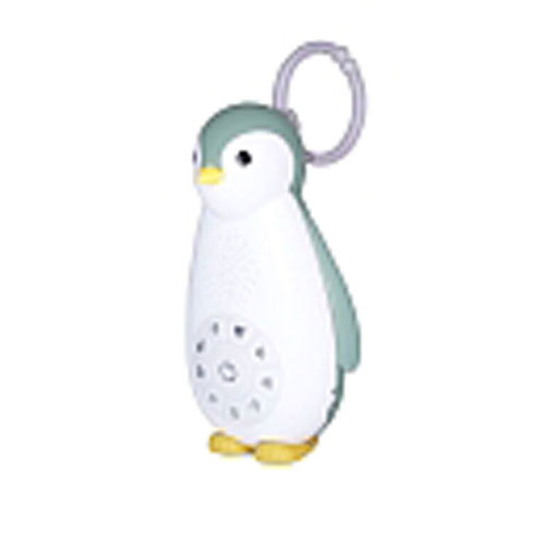 Boîte à musique Zoë le pingouin de Zazu avec enceinte sans fil et veilleuse - bleu.