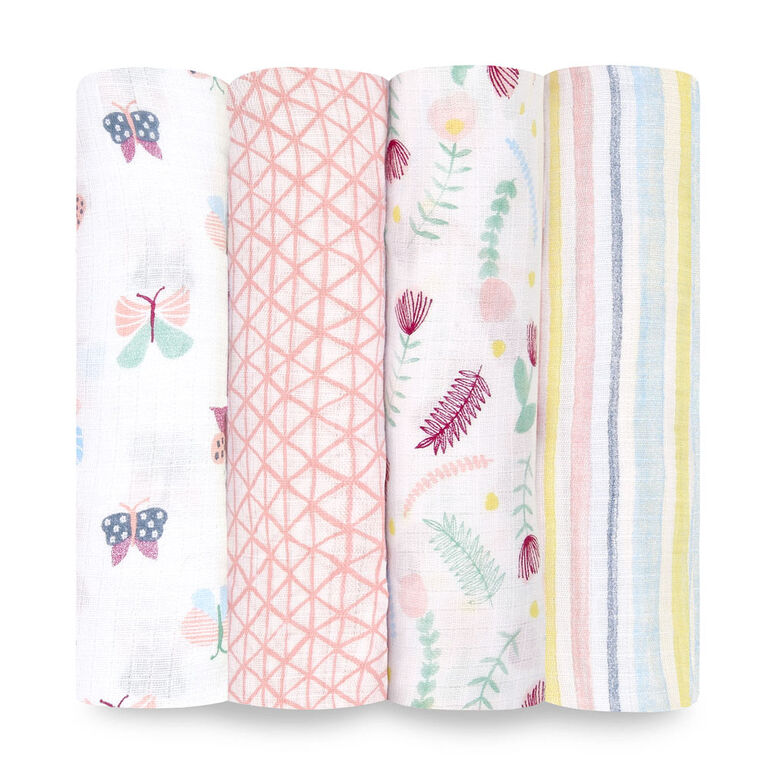 Aden Essentials - Floral Fauna 4-Pack Swaddle