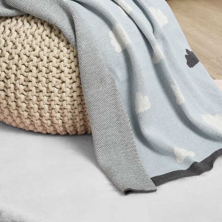 Baby's First by Nemcor Cotton Knit Baby Blanket, Clouds
