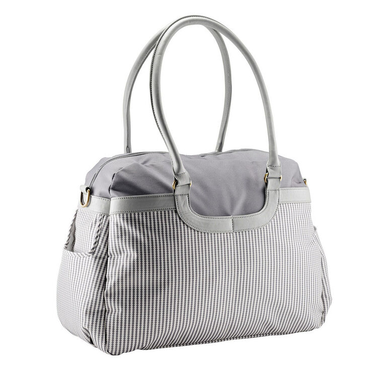 JJ Cole Satchel Baby Diaper Bag Grey Circle Stripe