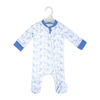 Baby Mode Interlock Coverall: Blue Floral 24M