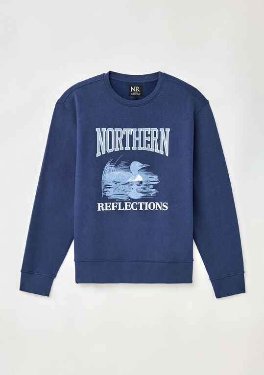 Northern Reflections Crewneck H&eacute;ritage avec Huard pour Adultes, Bleu