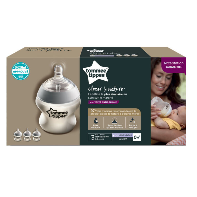 Premier biberon Closer to Nature de 5 oz (paquet de 3).