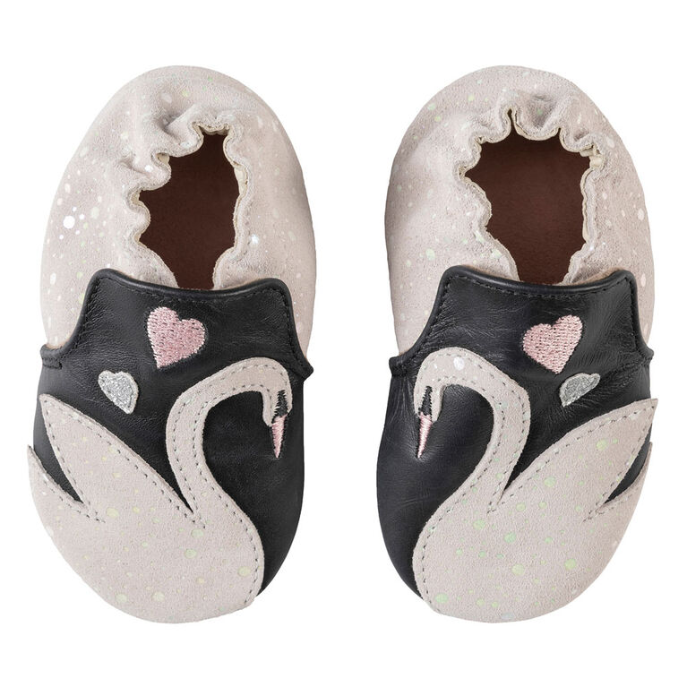 Robeez - Soft Soles Swan Black -0-6M