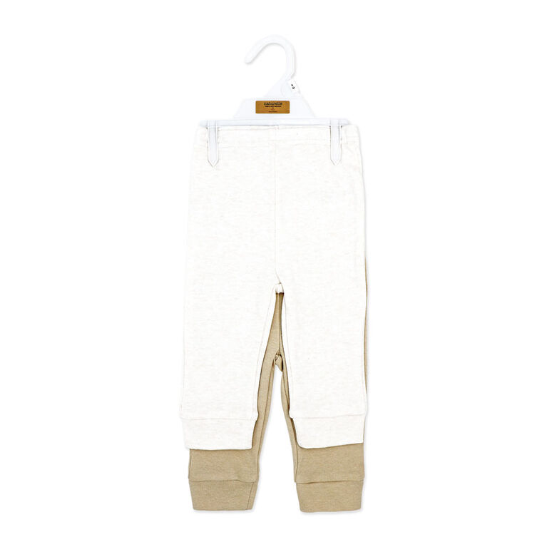 Naturelle 2 Piece Cuffed Pant Set: Beige 9M
