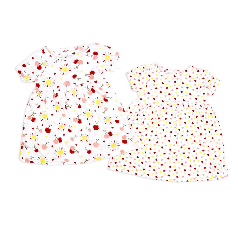 Mini Hop 2 Pack Dress:Red Cherry Floral
