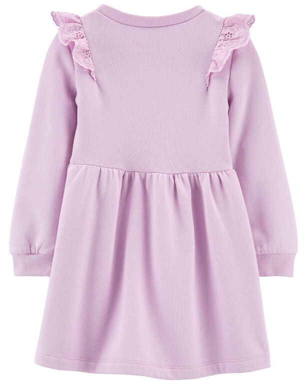 Robe à manches longues en molleton mauve Carter's