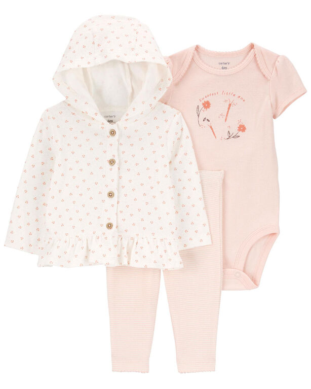 Carter's Three Piece Little Cardigan Set Pink 