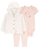 Carter's Three Piece Little Cardigan Set Pink