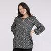 Motherhood - Long Sleeve Keyhole Blouse - Black print - S