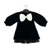 Baby Mode Signature Robe en velours noir avec nœud