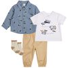 PL Baby 4 Piece Set Blue Trucks 12M