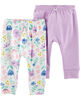 Carter's 2-Pack Pull-On Pants - Purple, 6 Months