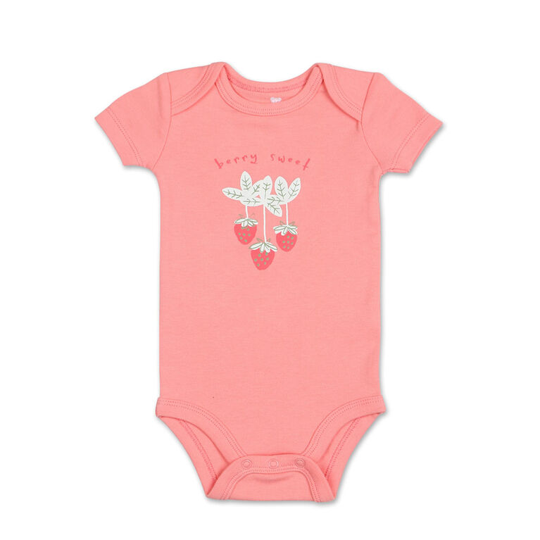 Koala Baby 4Pk Short Sleeved Bodysuit, G Strawberries, Preemie