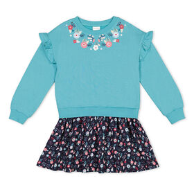 Rococo Fleece Dress Teal