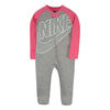Nike footed Coverall - Pink, 0-3 newborn