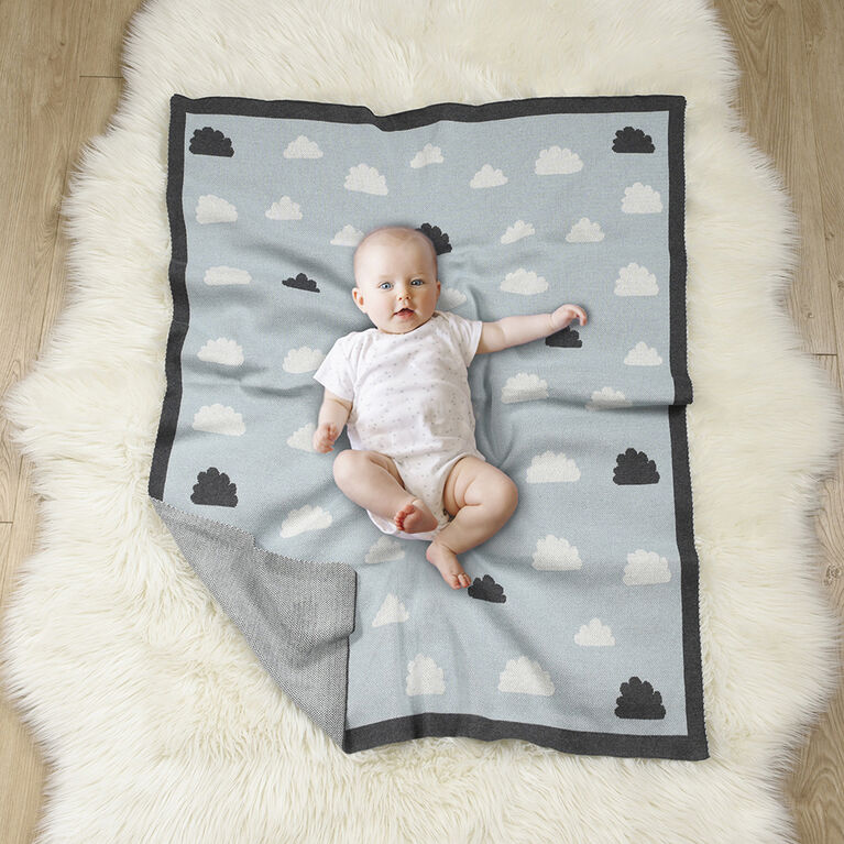 Baby's First by Nemcor Cotton Knit Baby Blanket, Clouds