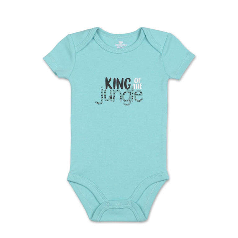 Koala Baby 4Pk Short Sleeved Bodysuit, B King of Jungle, Preemie