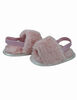 First Steps Light Pink Faux Fur Girls Slides Size 2, 3-6 months - English Edition