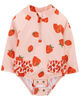 Carter's Strawberry Ruffle 1-Piece Rashguard Swimsuit 12M