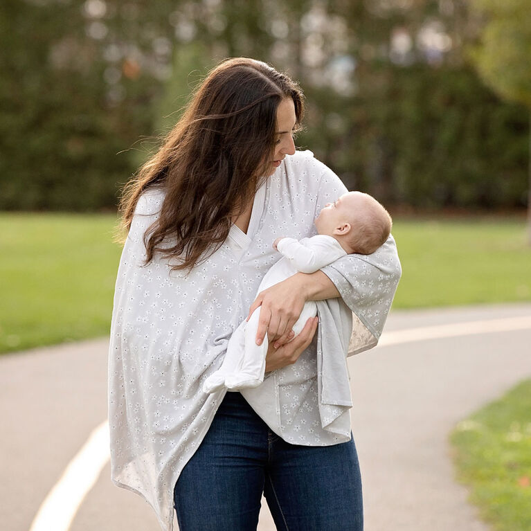 3-in-Nursing Scarf Grey Baby's Breath