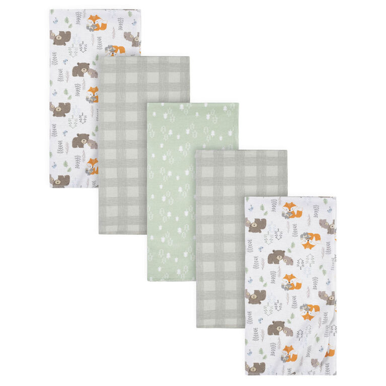 Paquet de 5 couvertures de flanelle pour bébé de Gerber - Renard des bois